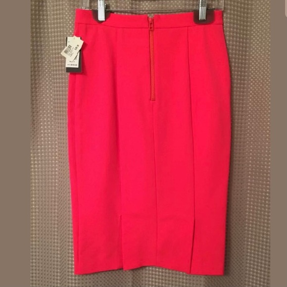 Pink Tartan Coral Tech Pencil Skirt - Size 4 - NWT - Picture 2 of 6